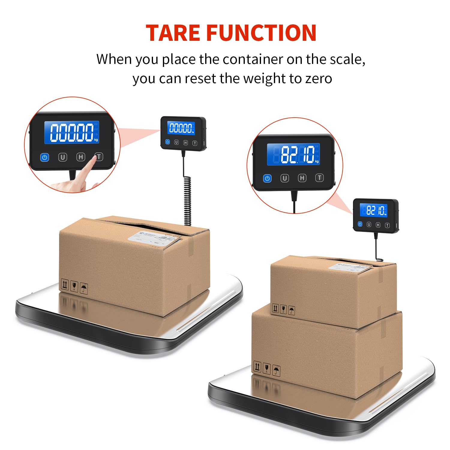 KKZ Shipping Scale, 440 LB Heavy Duty Postal Scale for Packages, Large Mailing Scale for Postage, Industrial, Small Business, Laundry, Warehouse, Stainless Steel - Lumora Desk