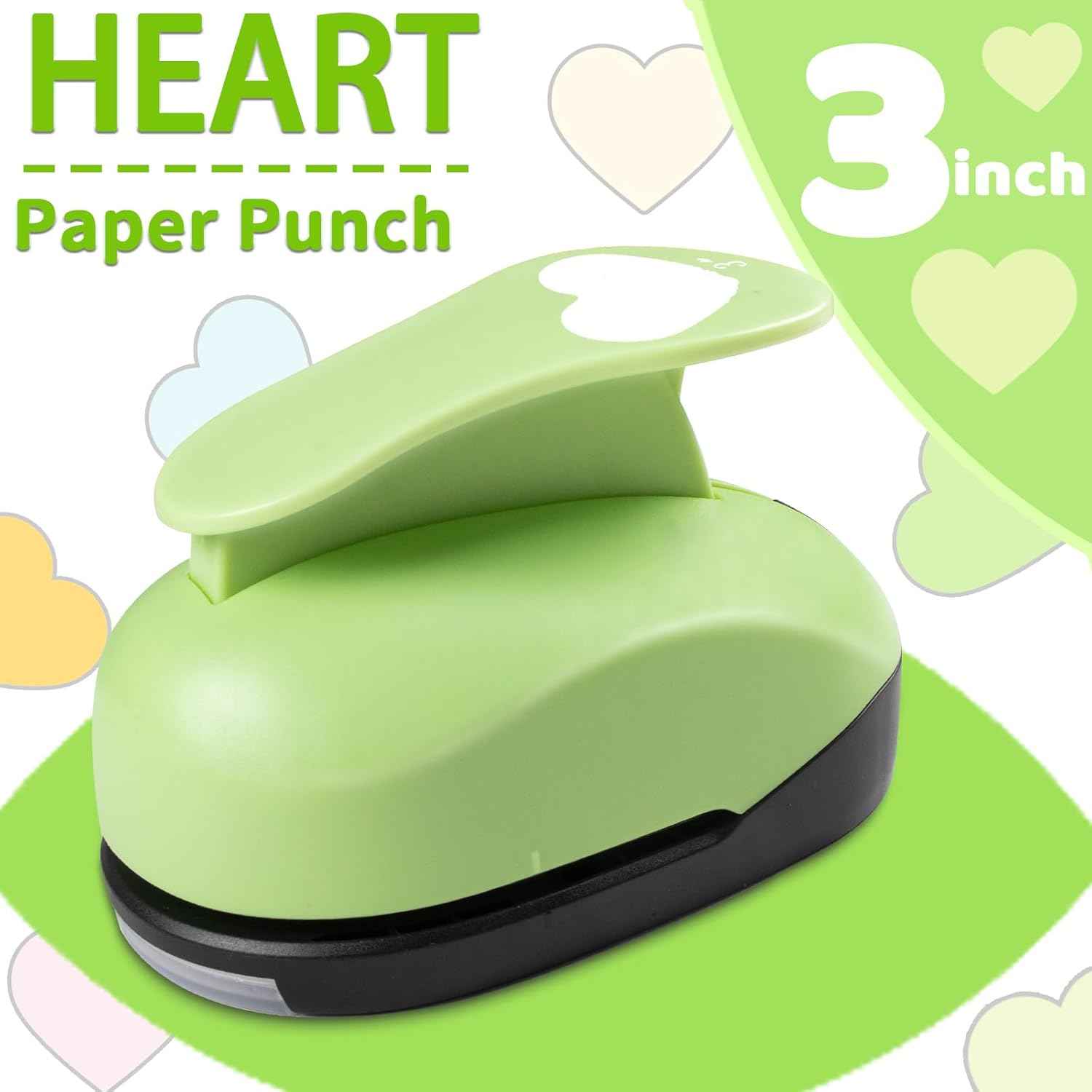 Heart Hole Punch, 3 inch Heart Punch, Hearts Punches for Paper Crafts, Hearts Paper Punch, Heart Shaped Hole Punch, HeartCraft Punches, Large Shape HeartPunch for Cardstock, Scrapbooking