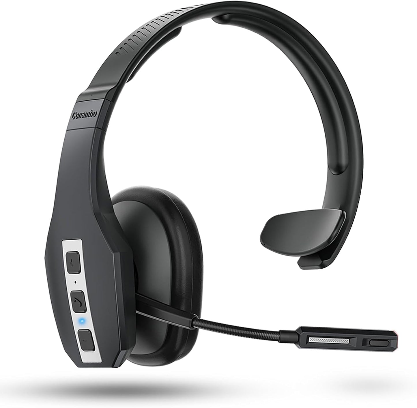 Conambo Trucker Bluetooth Headset (JBT600) with Tri-Mic Noise Cancelling, CVC 8.0, Mute Button, 60Hrs Battery Life – Wireless Headset for Truck Drivers, Cell Phones & Office Use