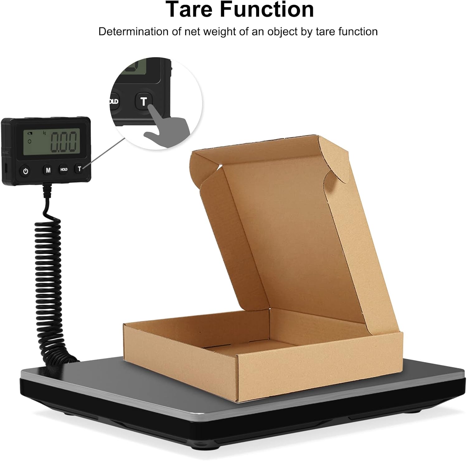 Maxus Shipping Scale 440lb, LCD Digital Postal Scale with Hold and Tare Funtion, Postage Scale for Packages Luggage Post Office Warehouse, Battery and Tape-c Power, Black - Lumora Desk