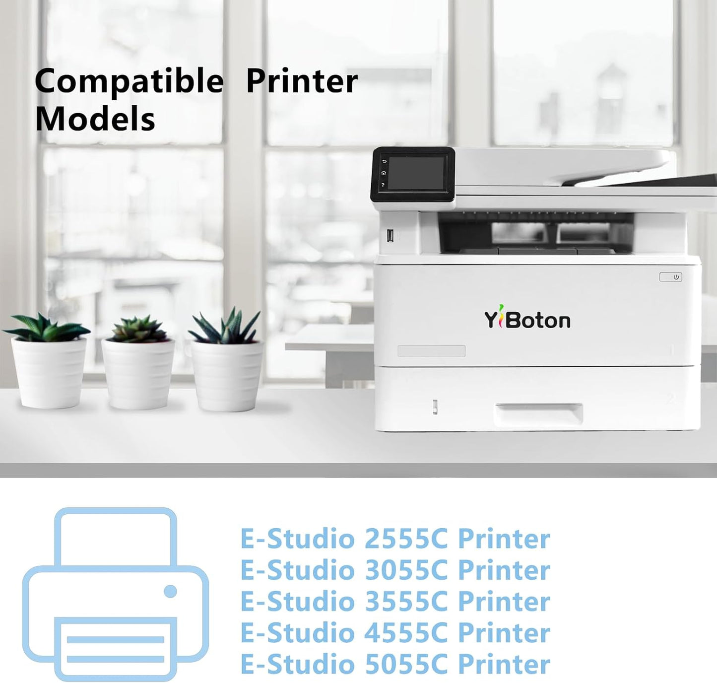 High Yield T-FC50U TFC50U Toner Cartridge Replacement for Toshiba T-FC50U-K T-FC50U-C T-FC50U-M T-FC50U-Y Toner Compatible for Toshiba E-Studio 2555C 3055C 3555C 4555C 5055C Printers.(4-Pack)
