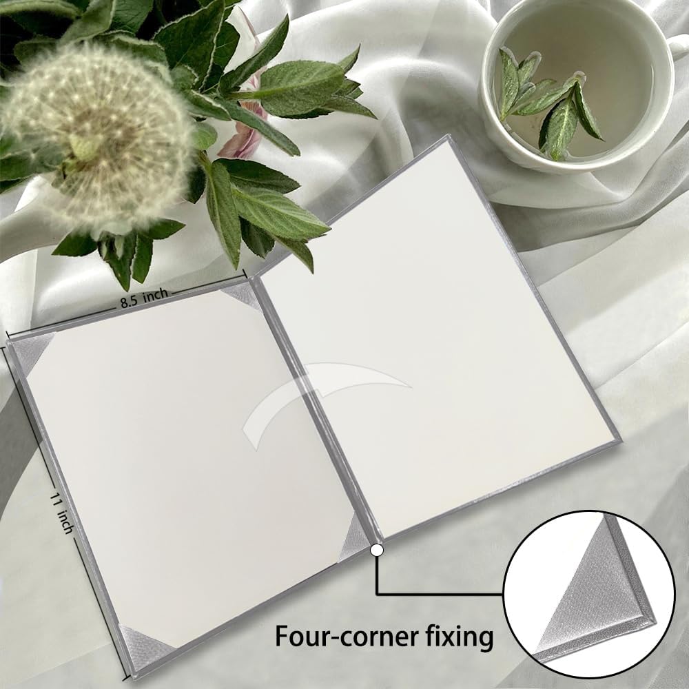 Certificate Holders 8.5"x11" Graduation Diploma Cover Document Leather Folders,Grey-5 Pack