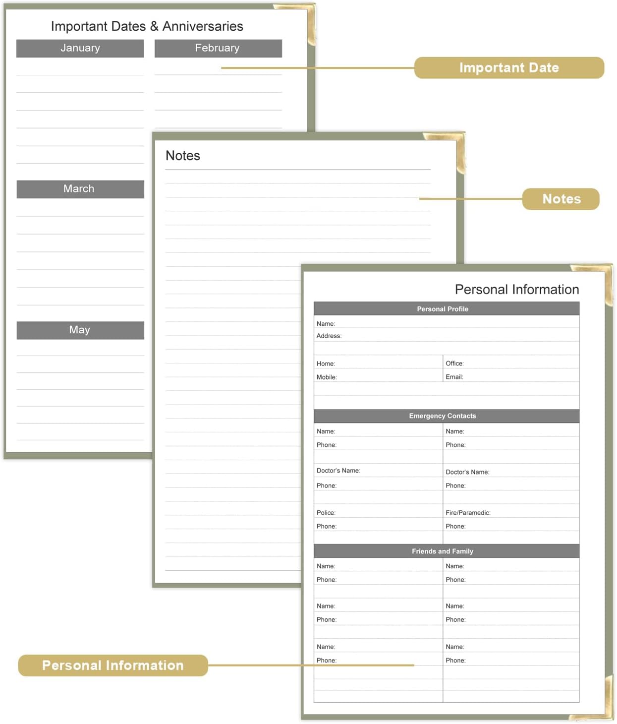 Undated Daily Monthly Planner for 2025 2026 - A5 To Do List with Hourly Schedule, Hardcover Spiral Bound Daily Planner to Increase Focus, Stylish School/Office Supplies, 5.8" x 8.5", Green