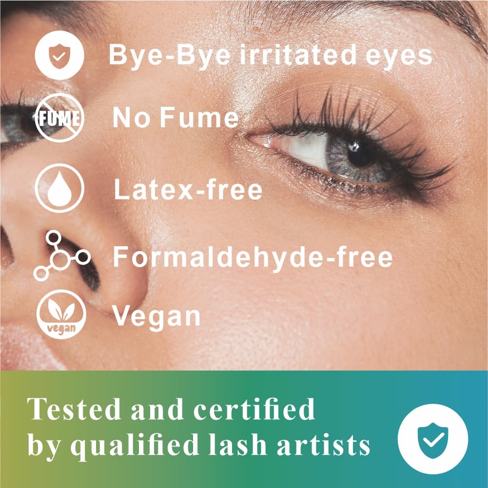 Lash Cluster Glue Waterproof, DIY Lash Extension Glue Sensitive Eyes,Individual Lash, DIY at Home, No Fumes, Last 2-3 Weeks, for Self Application or Salon Professionals 5ml