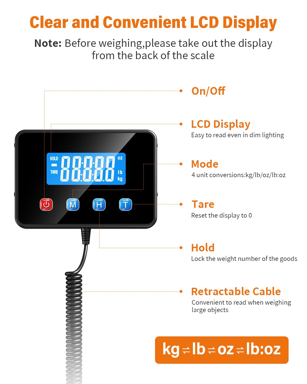 Shipping Scale 0.5oz-440lb High Accuracy Postal Digital Weight Luggage Scale for Packages Warehouse Home Small Business Pet Food Mail - Lumora Desk
