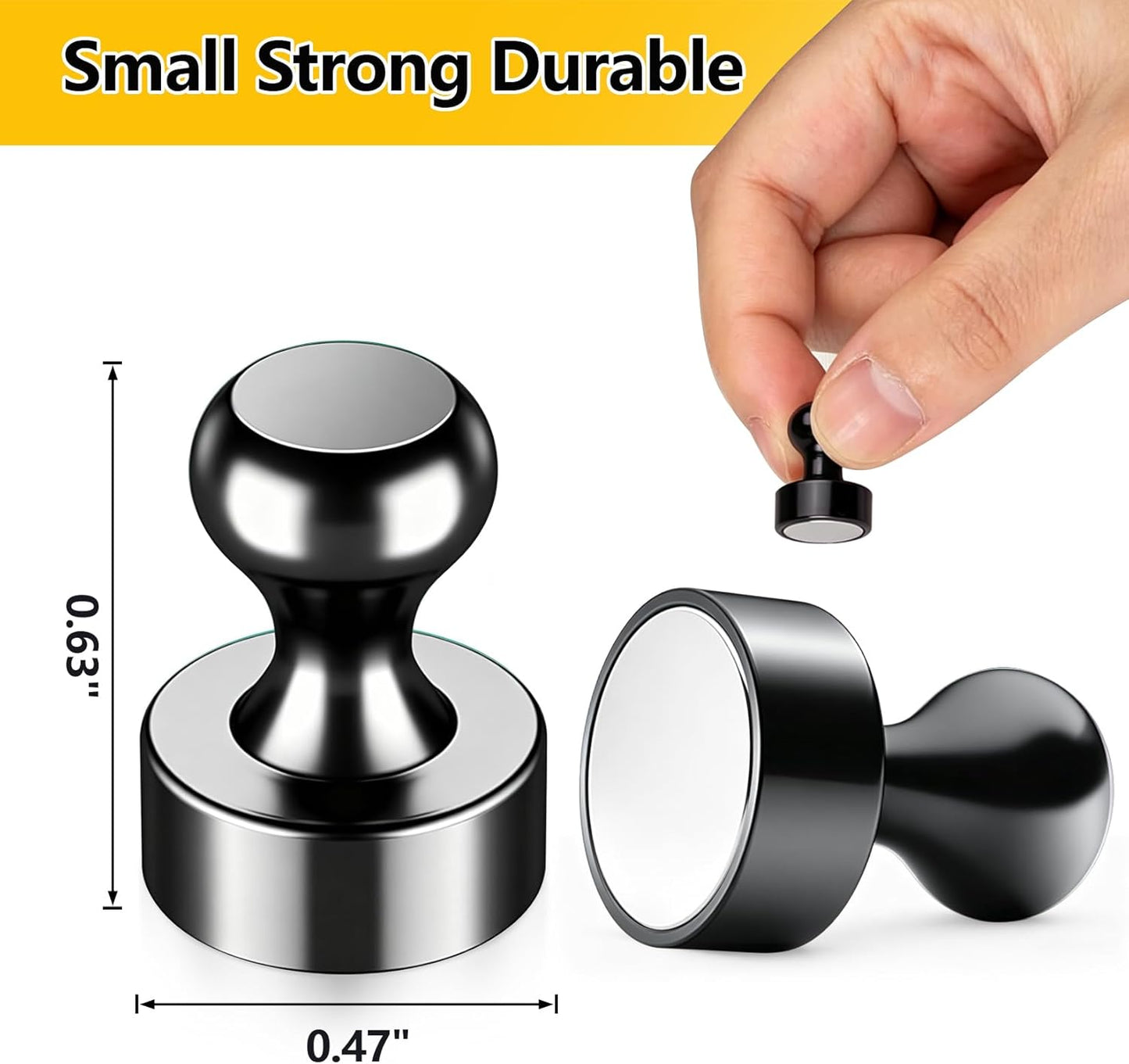 16 Pcs Fridge Magnets, Refrigerator Magnets, Small Strong Magnets, Whiteboard Magnets for Fridge, Magnetic Push Pins for Locker, Pins for Kitchen Office Accessories