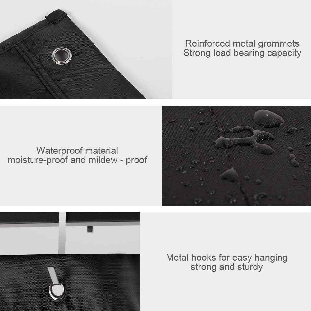 Hanging Wall File Folder Organizer Storage Pocket Chart with 5 Pocket for Assignments, Books, Files, Mails - 2 Pack (Black)