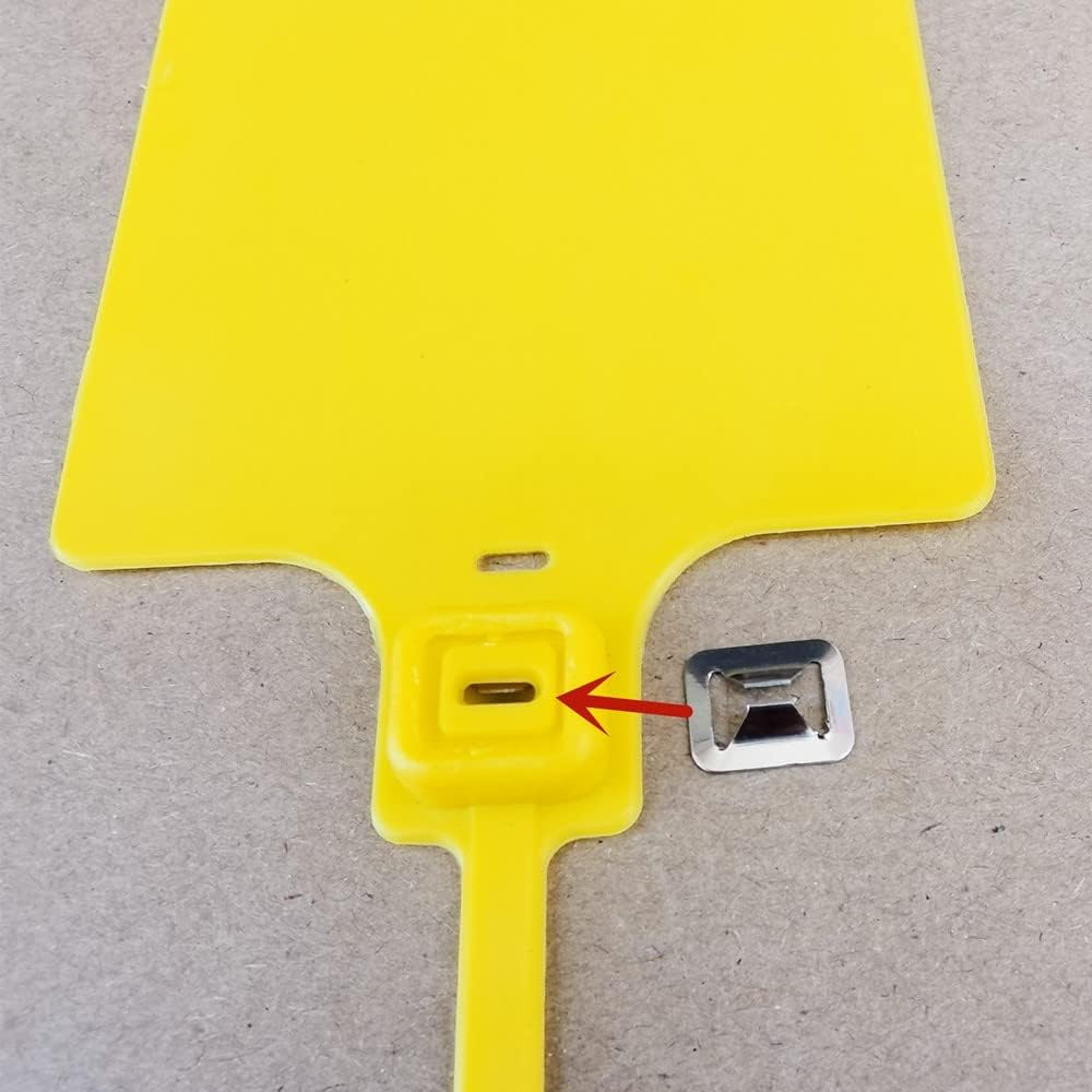 Plastic Seals Shipping Tags Logistics Use Big Sign Tie Large Label Tie, 255 mm Total Length, Package of 100 pcs (Yellow)
