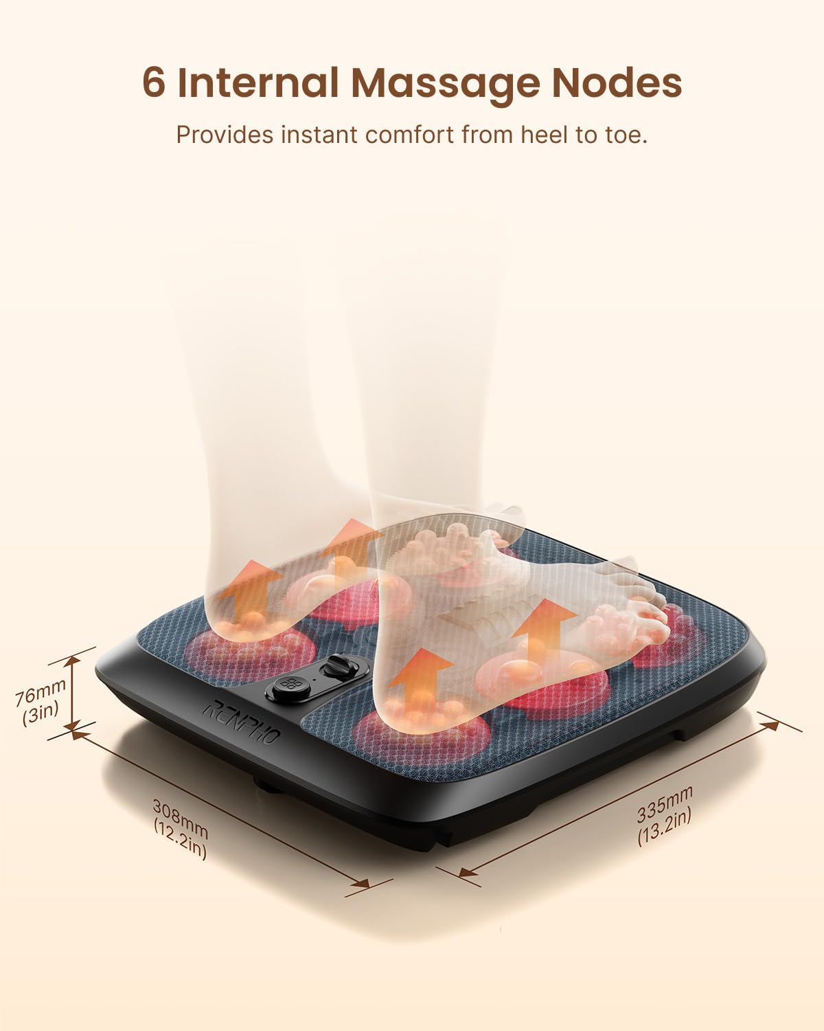 RENPHO FSA Shiatsu Foot Massager with Heat, Father Day Gifts for Husband, Foot-Enabled On/Off Pressure Trigger for Easy Use, Deep Kneading for Neuropathy & Plantar Fasciitis Relief, Fits Under Sofa