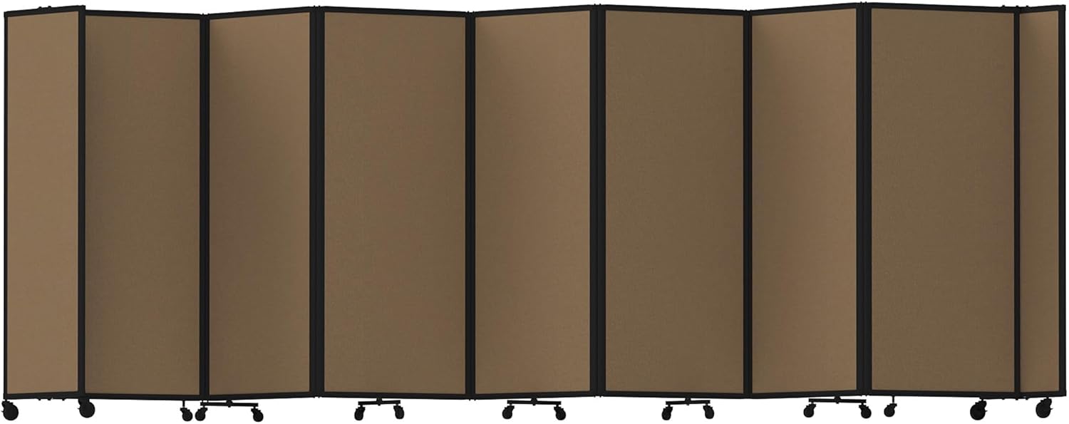 Versare Room Divider 360 Portable Wall Partition | Folding Panels | Large Freestanding Divider | Locking Wheels | Temporary Room Separator - Lumora Desk