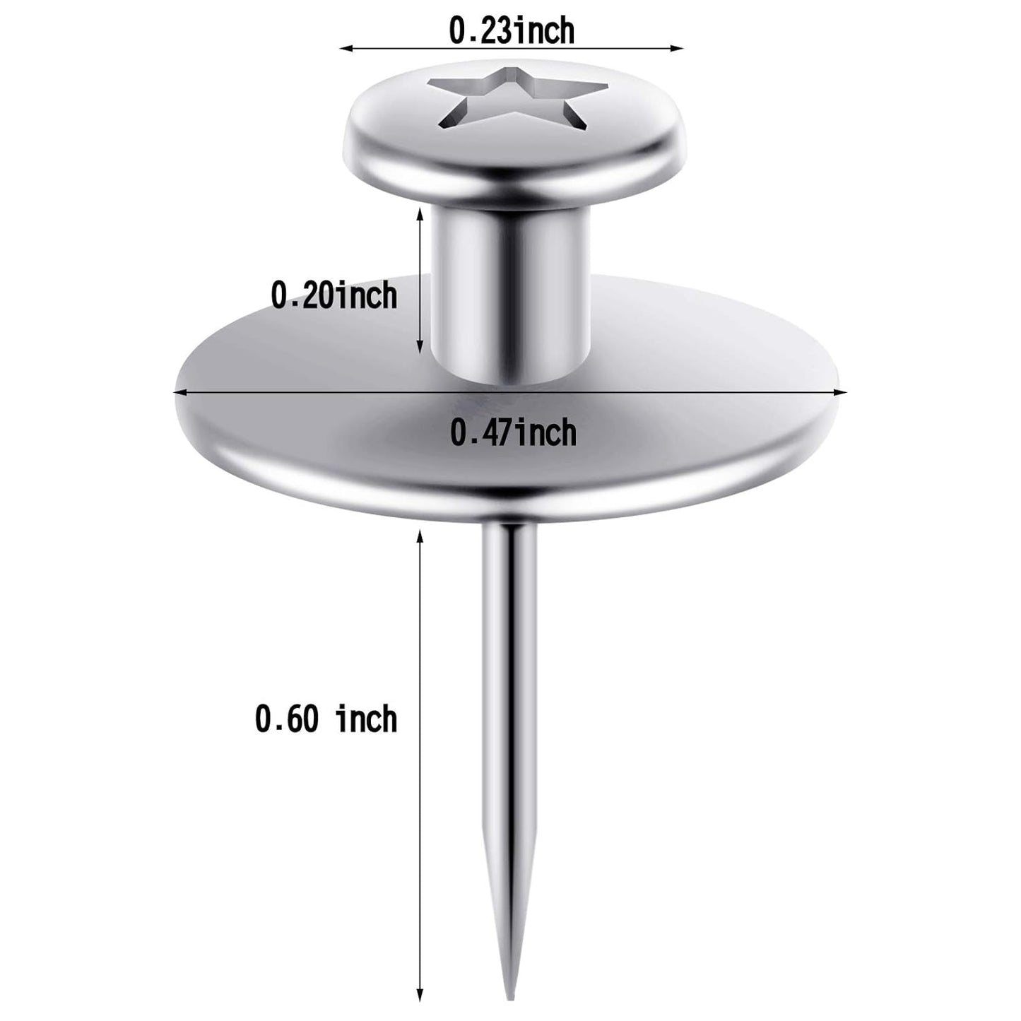 Push Pins Picture Hangers Double Headed Thumb Tacks Wall Hooks for Wall Hangings Picture Hangers Nails Small Photo Hanging Hook Pins for Home Office Photo Decor(Silver,25 Pieces)