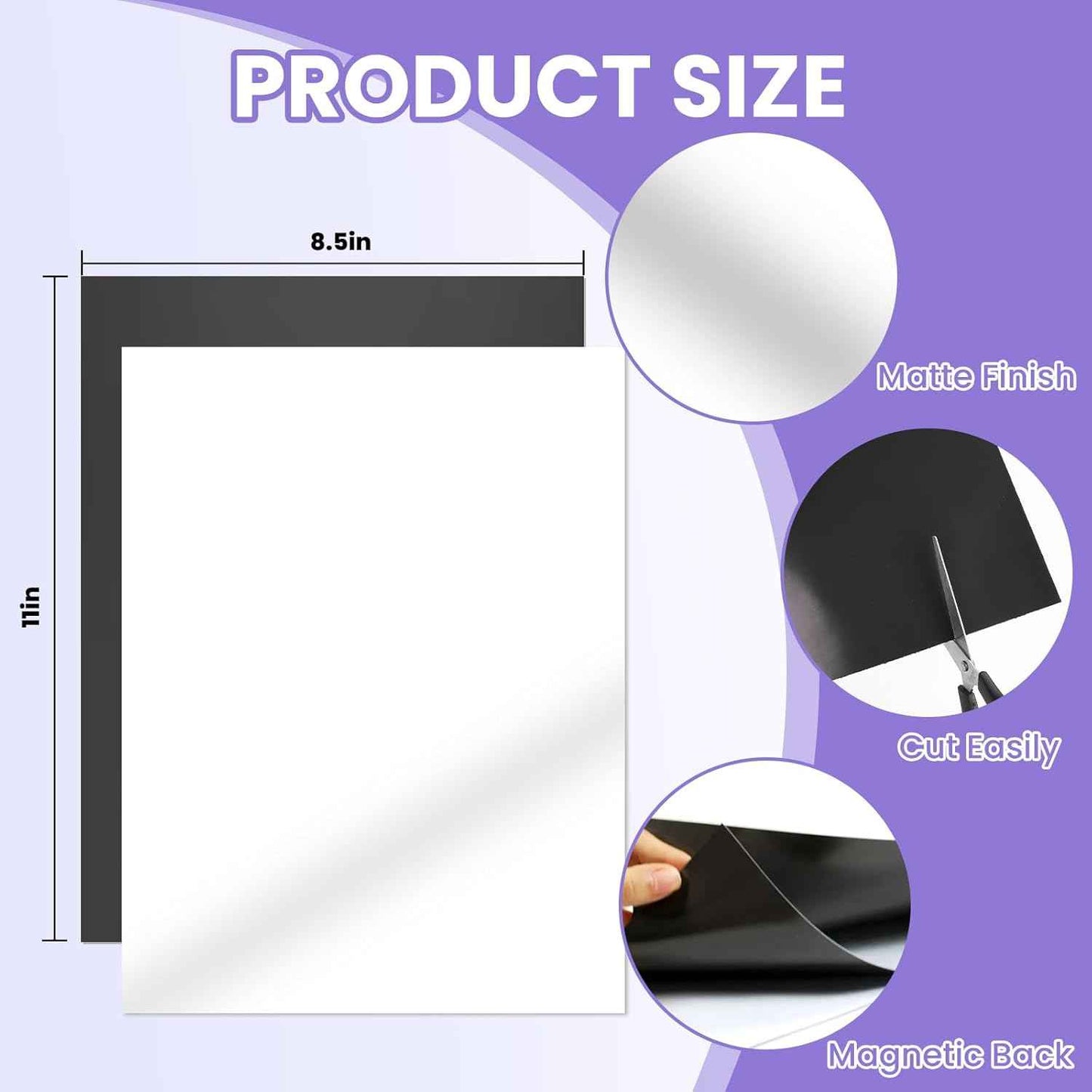 Printable Magnetic Sheets 8.5x11 Inches Matte Magnet Paper Sheet 36 Pcs Non Adhesive Magnetic Paper for Inkjet Printers, Flexible Magnet Photos for DIY Crafts