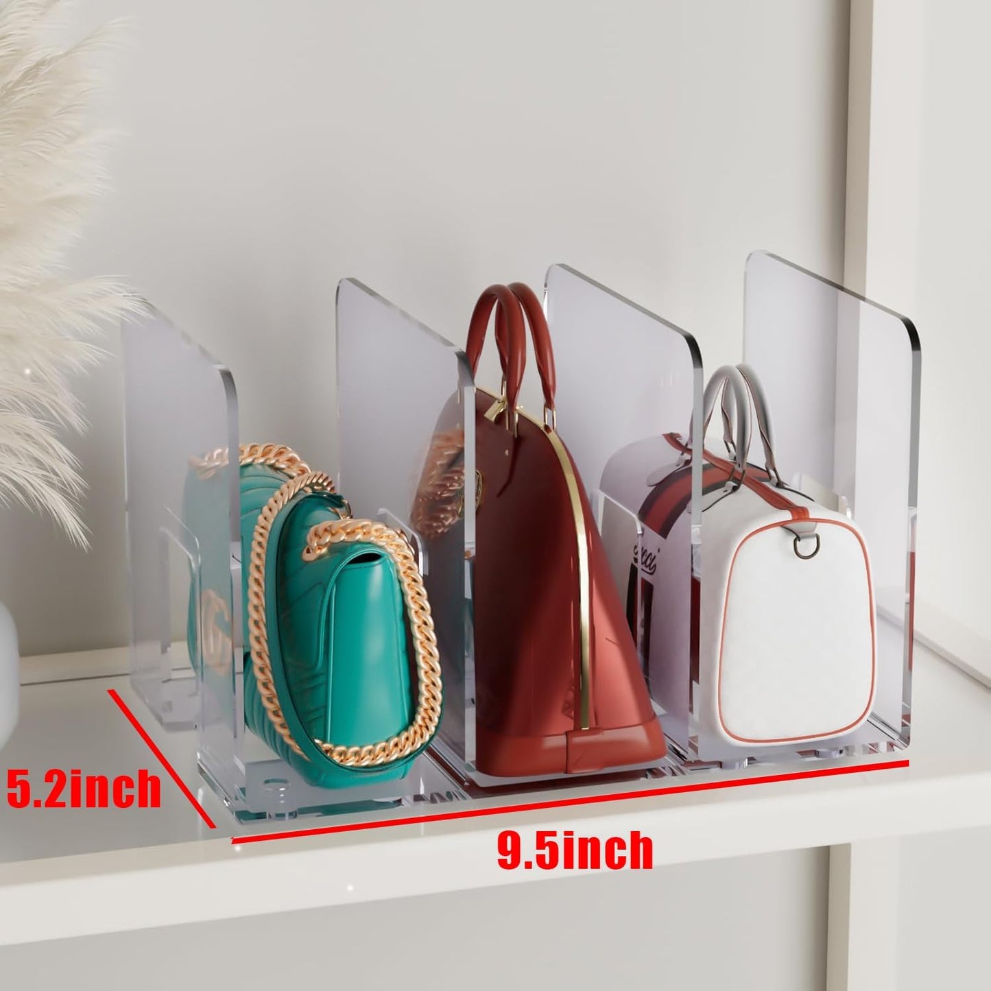 4PCS purse organizer for closet,handbag storage,book holder,bag organizer,acrylic desk file organizer,clutch divider,desk accessories workspace organizers