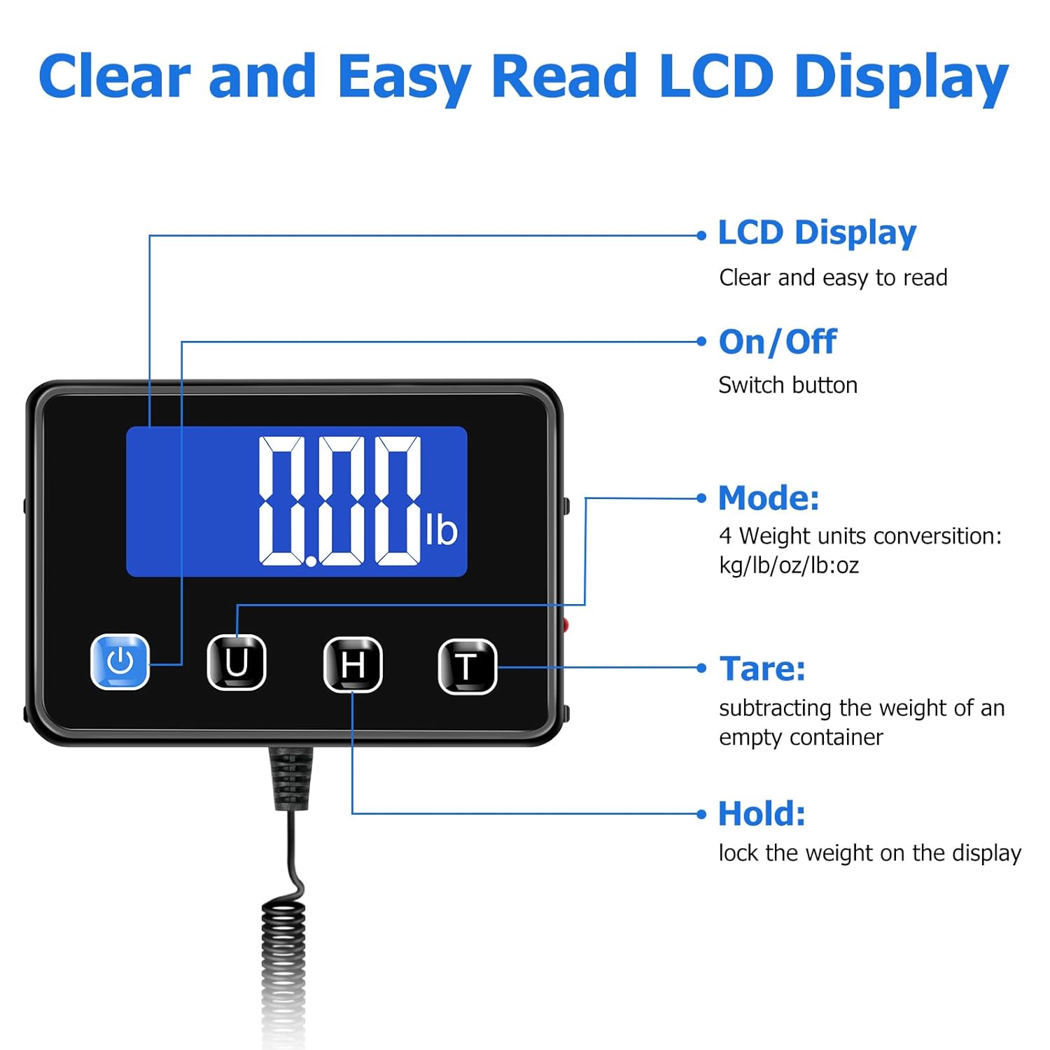 Shipping Scale, 440 lbs/0.35oz High Accurate Digital Postal Scale with Hold/Tare Function, Shipping Scale for Small Business, Packages, Luggage, Home Use, Battery & Charging Cable Include - Lumora Desk