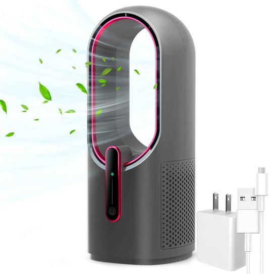 KONSIDEN Desk Fan Bladeless, 11.8 Inch Office Fan Small, Quiet, 3 Speed Adjustment, Touch Control, Easy to Clean, Desk Fans Small Quiet, Ideal for Office, Living Room, Bedroom