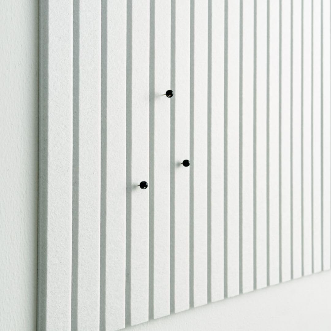 Large Cork Boards for Walls Black Felt Board Alternative - Slat Wall Paneling, Felt Bulletin Board Tiles for Office Decor, Push pin Board Office Wall Organizer -12-Pack (Milky White)