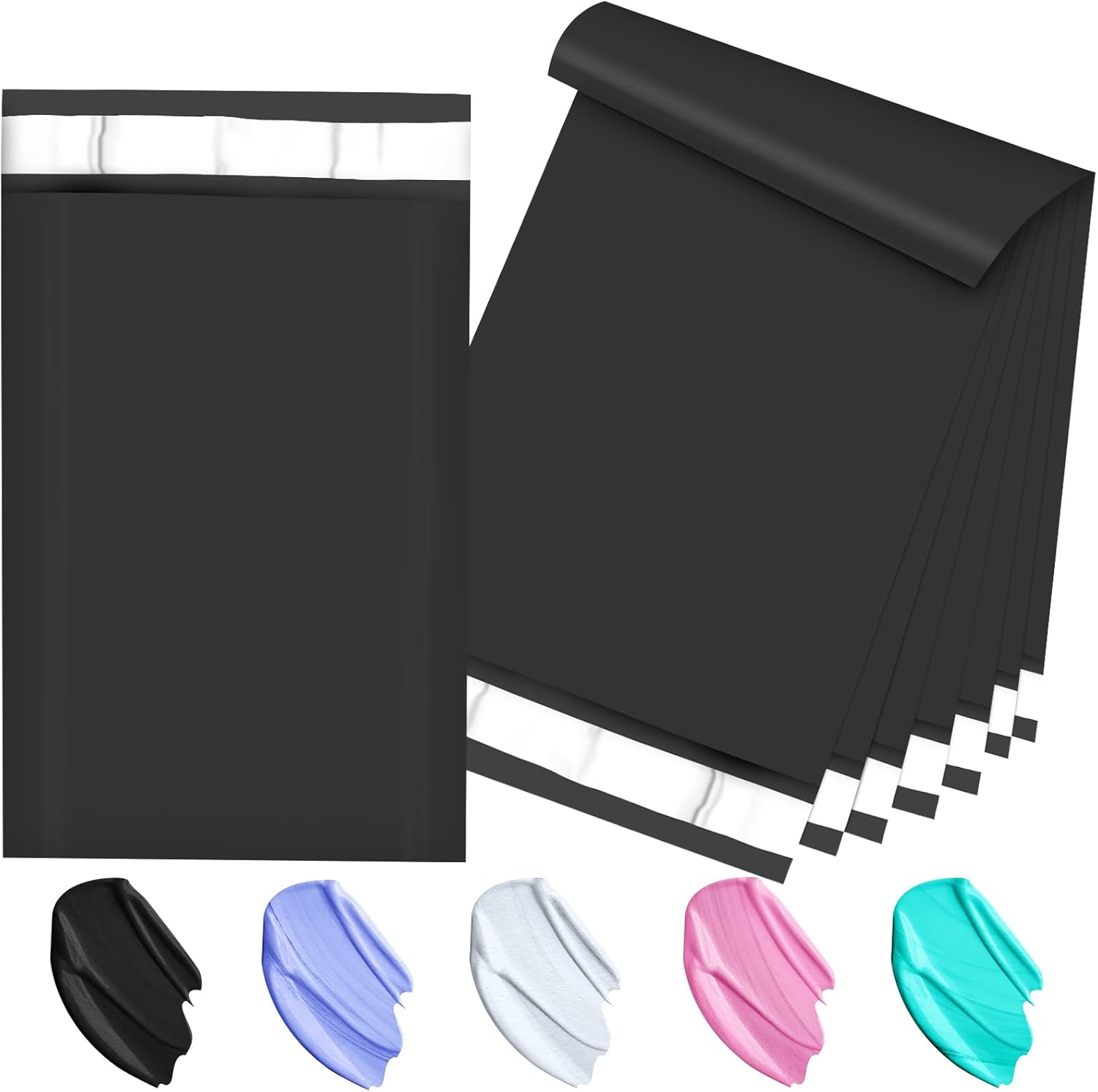 120-Piece Black Poly Mailers - 6x9 Inch Shipping Envelopes with Self-Adhesive Seal, Waterproof, and Tear-Proof Postal Bags - Lumora Desk