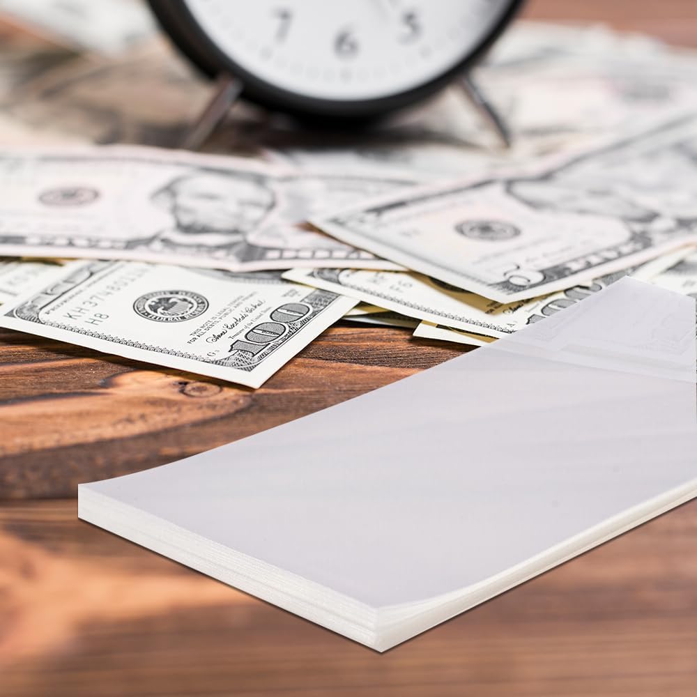 G-PLUS Clear Dollar Bill Holders for Collectors,100 Soft Ultra Thin Holders for Modern US Currency Protector Slab Holder Banknote Stamp Paper Souvenirs Storage