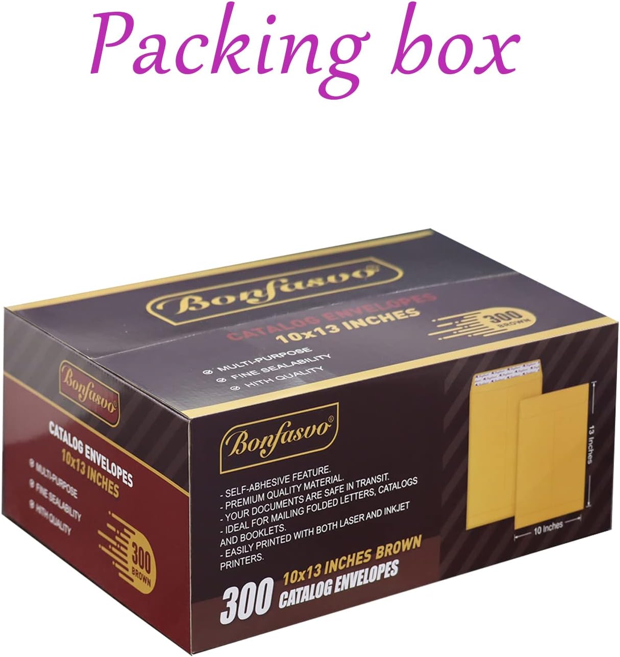 300 Pack 10x13 Brown Catalog Envelopes Peel & Seal Security Mailing Envelopes 120GSM Kraft Paper self Seal Envelopes for Invitations Papers Photos Documents Pictures Papers Files - Lumora Desk