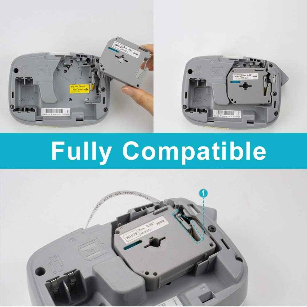 Absonic 5-Pack MK131 12mm 0.47" Clear Label Tape Compatible for Brother Mk-131 M-K131 M131 M-131 P Touch M Label Tape 12mm Black on Clear 1/2" for PT-M95 PT-70BM PT-90 PT-80 PT-65 PT-70SR PT-85
