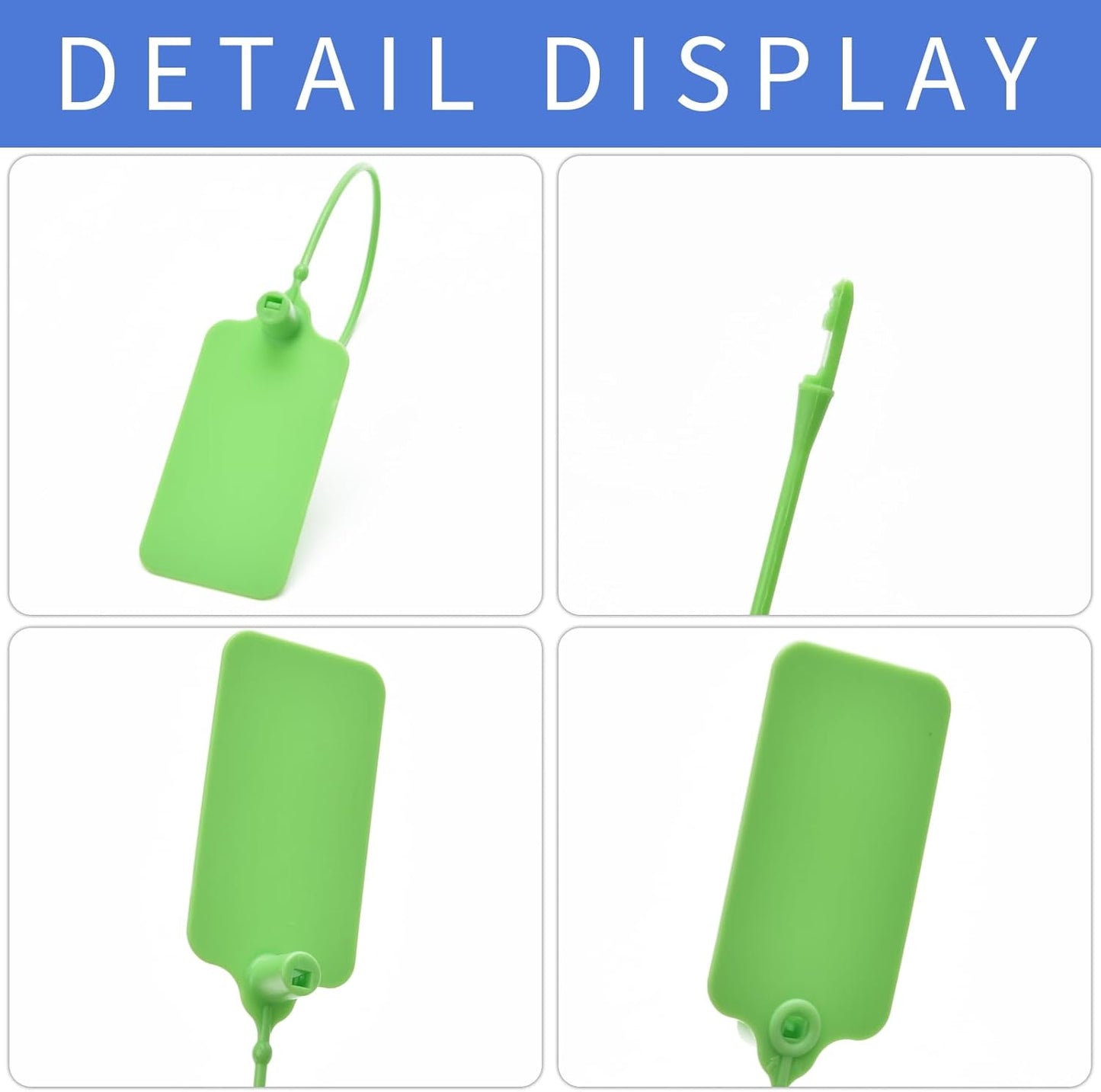 30 Writable Marking Plastic Tags Labels with Marker Pen, 1.18" x 2.16" Blank Waterproof Hanging Tag, Multi Purpose Name ID Tag for Keys, Backpack, Luggage, Logistic, Retail Inventory (Green, 30pcs)