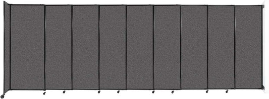 Wall-Mounted Sliding StraightWall Room Divider | Adjustable Widths | Locking Wheels | Room Separator | Up to 19'9" Wide x 6'10" Tall Charcoal Gray Fabric Panels - Lumora Desk