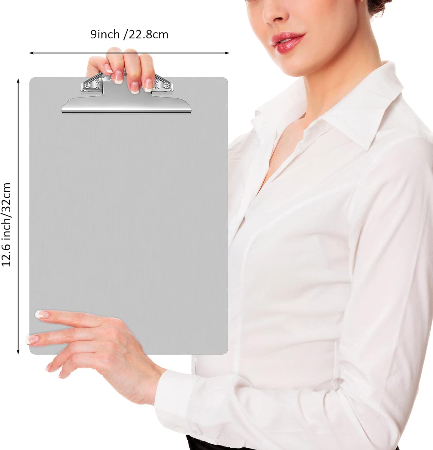 4 Pcs Metal Clipboard Heavy Duty Aluminum Clipboards 12 x 9 Inch Metal Clip Board with Low Profile Clip A4 Letter Size Document Holder for Office School Medical Jobsite Laboratory