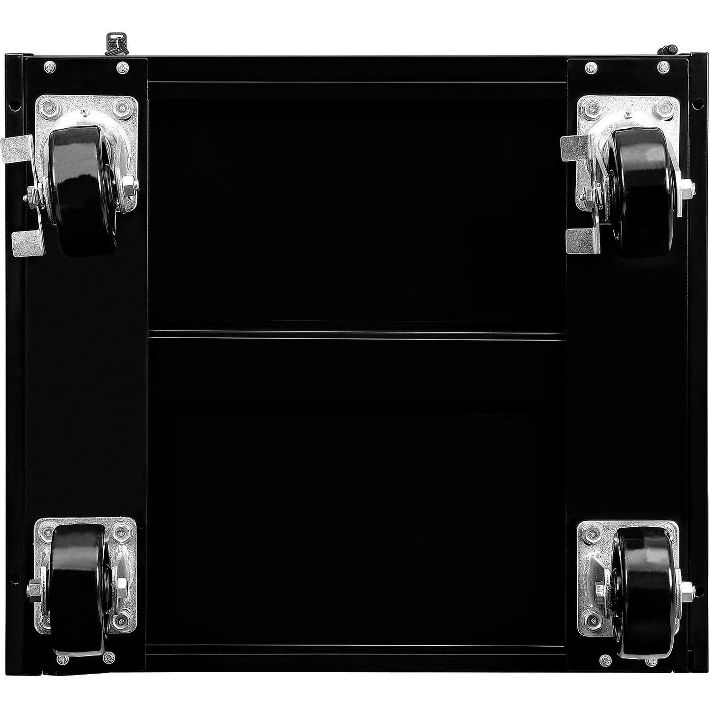 Global Industrial Mobile Computer Cabinet, Black, Unassembled, 27" W x 24" D x 49-1/4"H, Industrial Computer Workstation for CPUs, Printers, & Peripherals