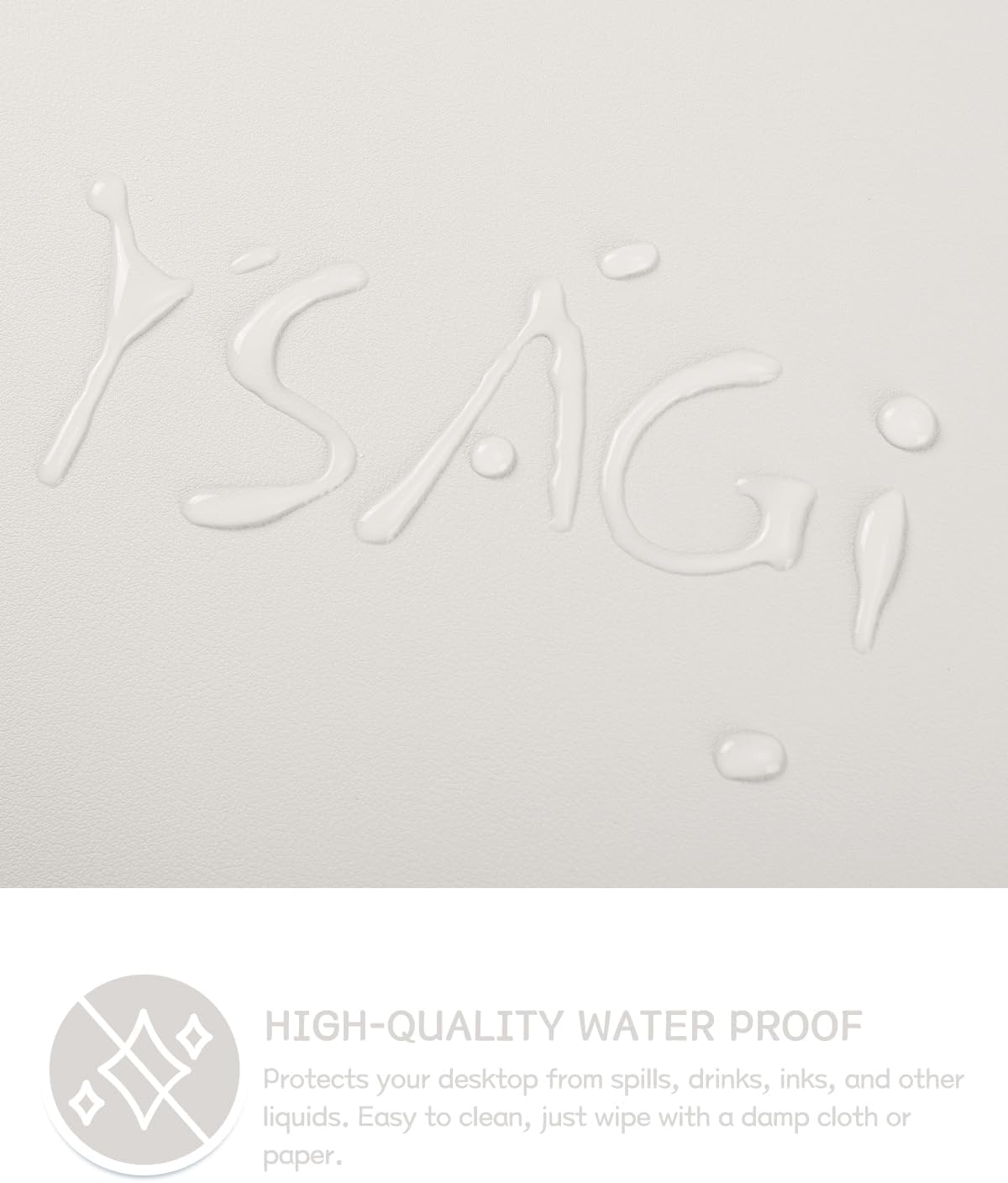 YSAGi Non-Slip Leather Desk Pad, Waterproof Laptop Computer Desk Keyboard Mat, Table Protector Blotter Mat, Large Mouse Pad for Office/Work/Home/Decor(Apricot Gray, 31.5" x 15.7")