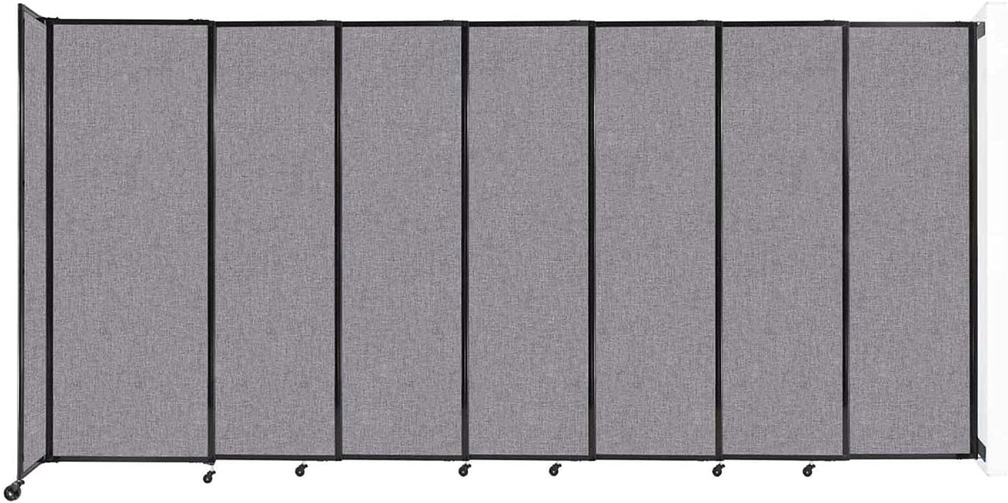 Wall-Mounted Sliding StraightWall Room Divider | Adjustable Widths | Locking Wheels | Room Separator | Up to 15'6" Wide x 7'6" Tall Cloud Gray Fabric Panels - Lumora Desk