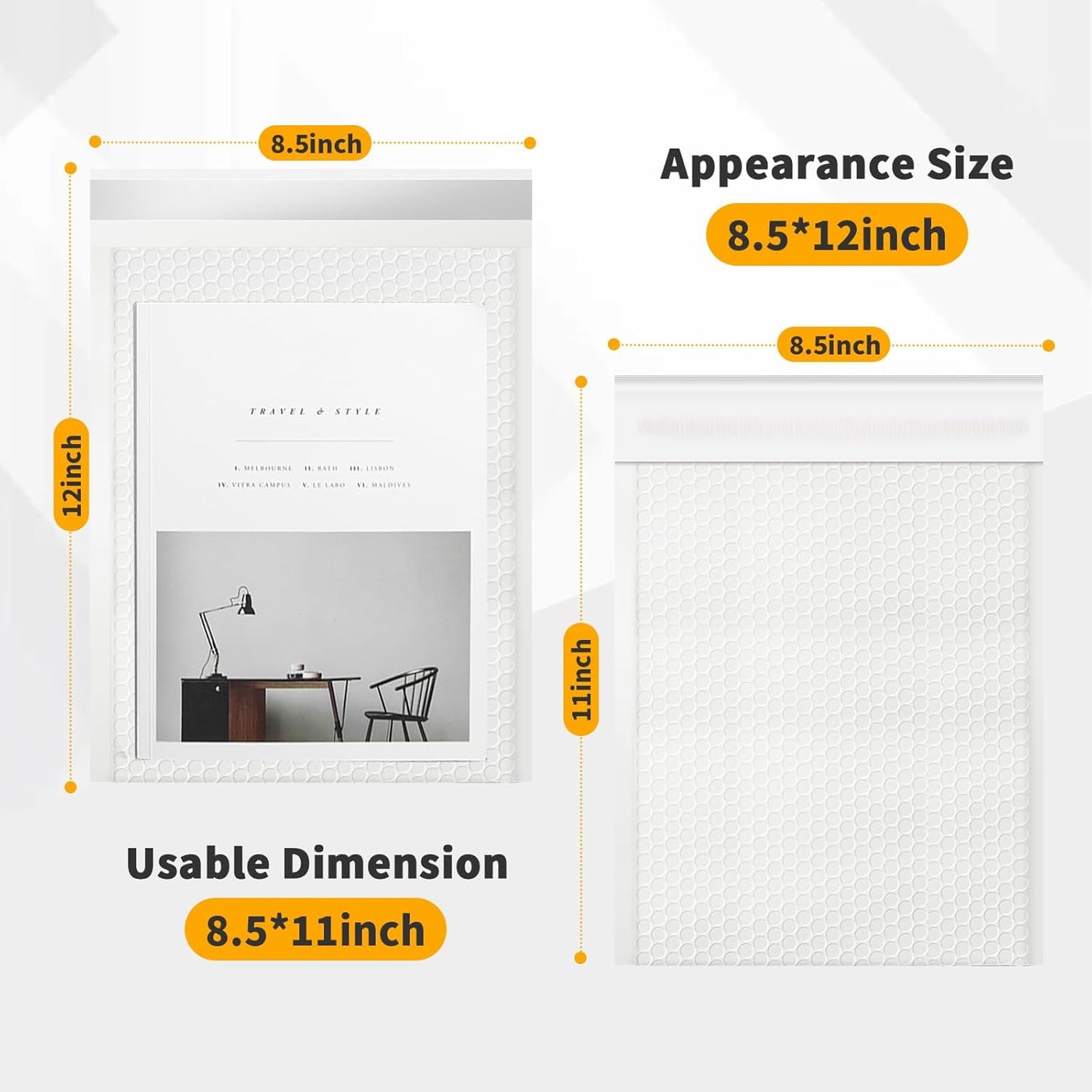 Bubble Mailers 8.5x11inch 40Pack White Bubble Mailers Self-Seal Padded Mailing Envelopes Bubble Opaque Padded Mailer for Small Businesses to Package and Mail Jewelry Cosmetics#2 - Lumora Desk