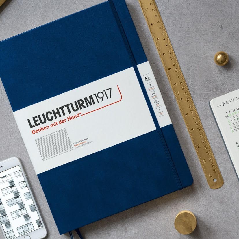 LEUCHTTURM1917 - Notebook Hardcover Medium A5-251 Numbered Pages for Writing and Journaling (Port Red, Squared)