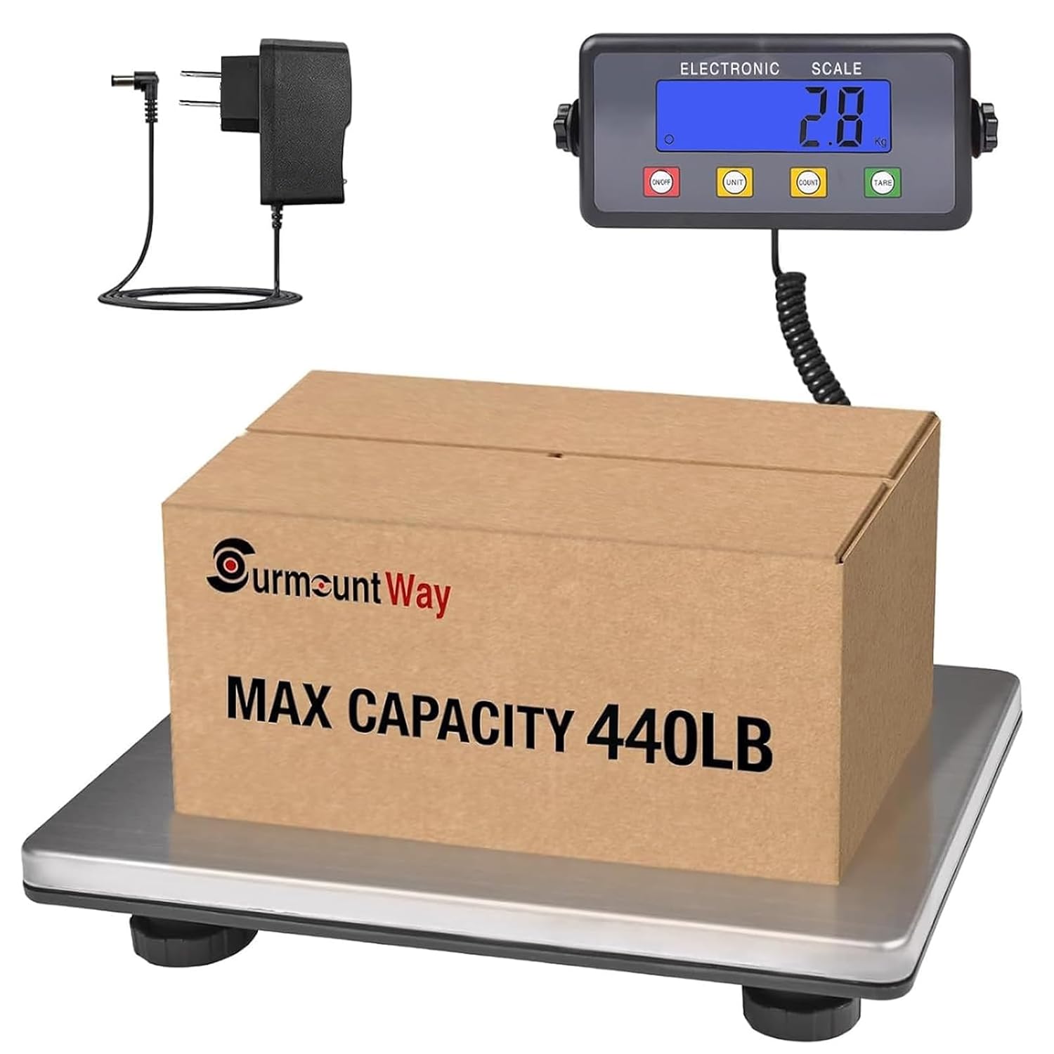 SurmountWay Large Shipping Scale, 440lb/0.35oz Digital Postal Scale with Tare/Count/Auto-Off Function, High Accurate Shipping Scale for Packages,Small Business,Luggage,Warehouse,Home (15.3"x11.8") - Lumora Desk
