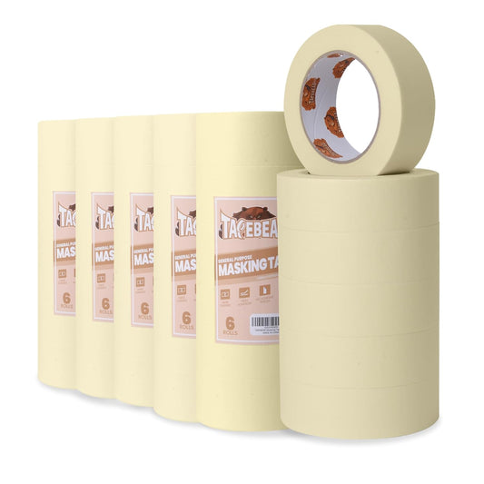 General Purpose Masking Tape Beige White 1.88 Inches x 60 Yards, Bulk Painters Tape for Painting, Labeling, DIY Arts Crafts, Home Office School Projects, 36 Rolls