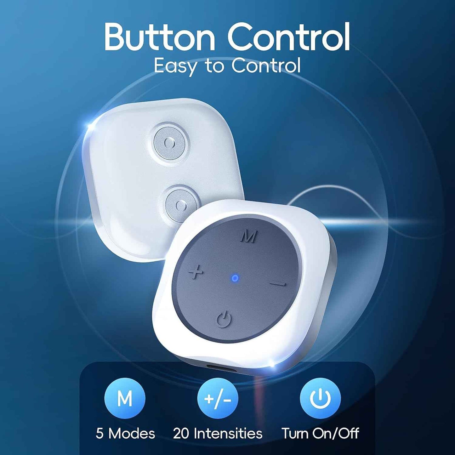 Comfytemp Transcutaneous Electrical Nerve Stimulator, Wireless TENS Unit Muscle Stimulator for Pain Relief, Rechargeable Portable TENS Unit Machine with Two Hosts for Back, Shoulder, Waist, Leg, Arm