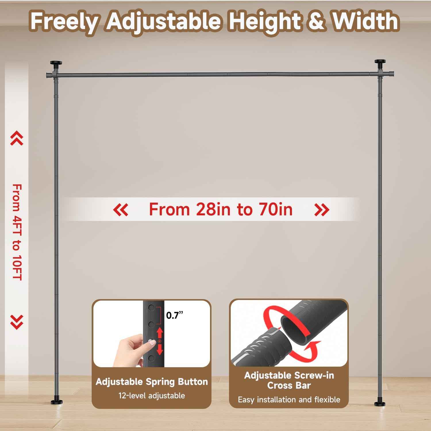 Room Divider Folding Privacy Screens with Wheels, 6FT Tall Divider for Room Separation, Movable Room Partitons and Dividers, Indoor Room Dividers Panel with Fabric (Grey, 1 Panel-78‘’)