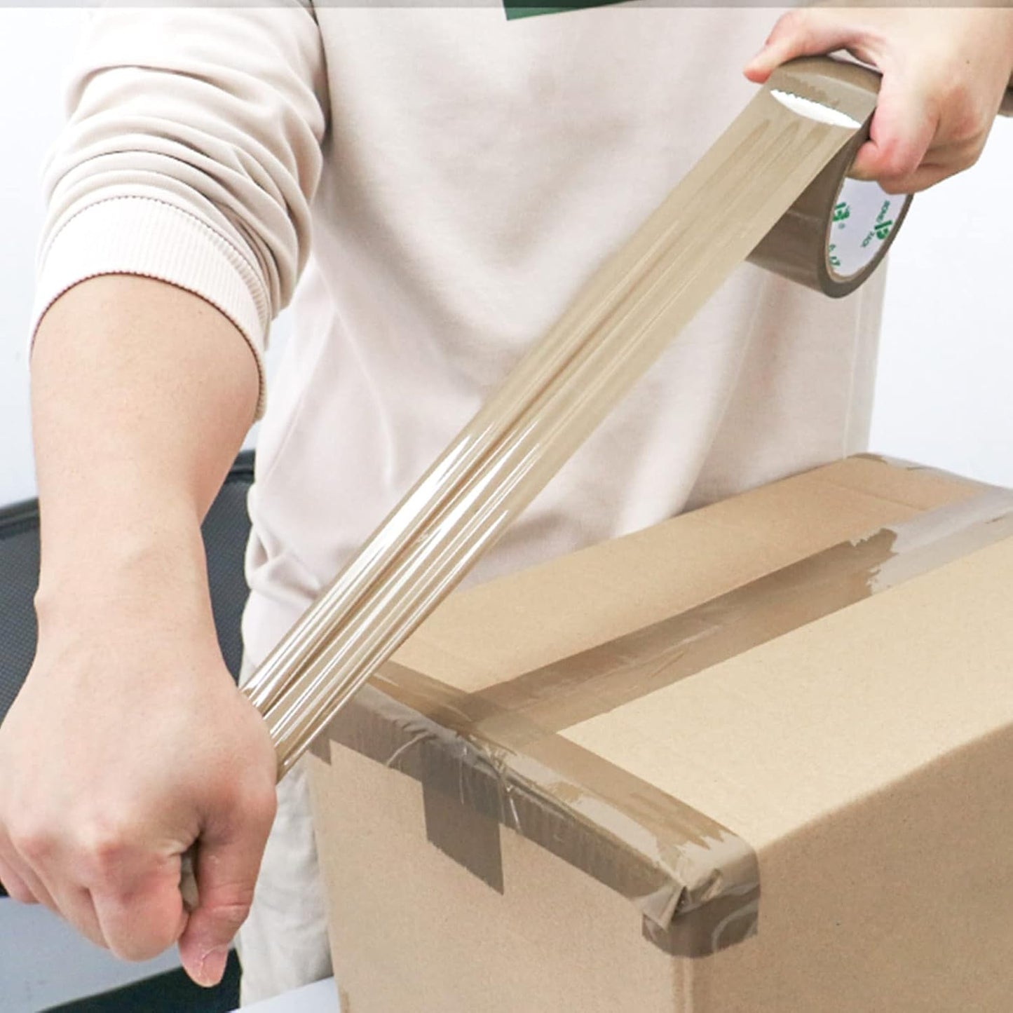 BOMEI PACK 36Rolls Brown Packing Tape with Dispenser, Box Packing Tape Rolls for Packaging, Shipping and Moving, 2.4Mil 1.88 Inch x 60 Yard