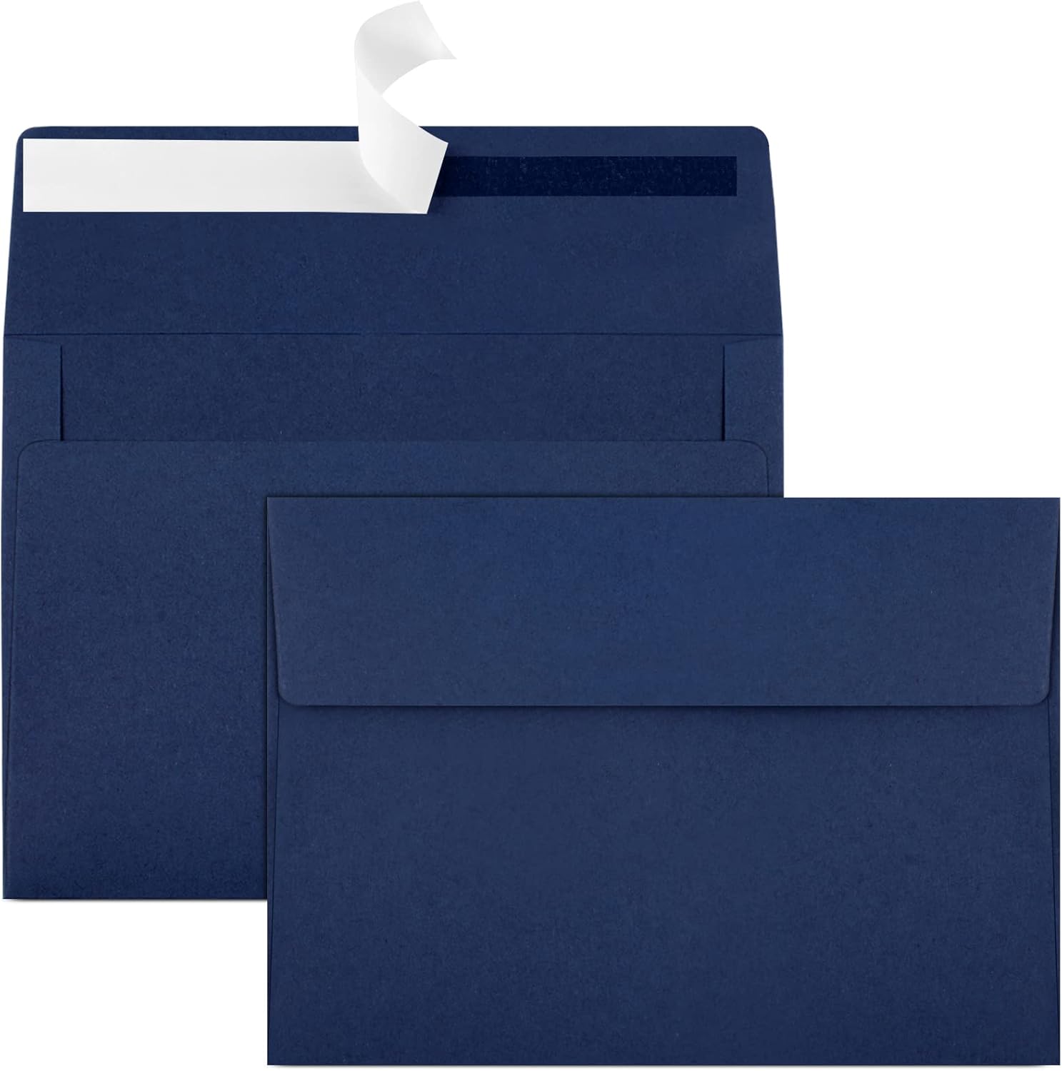50 Pack 5x7 Envelopes - Self Seal for Invitations, Weddings, Photos & Greeting Cards (Navy Blue) - Lumora Desk