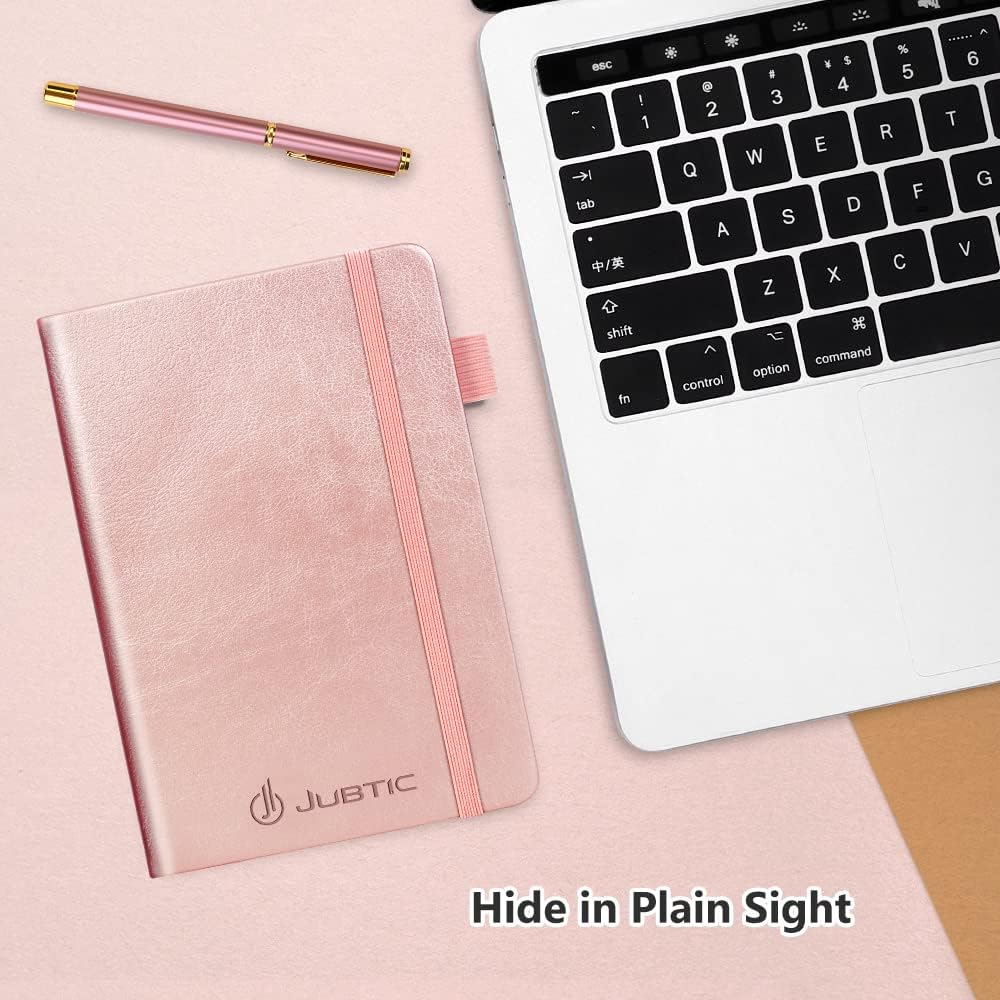 JUBTIC Password Book with Alphabetical Tabs. Medium Size Password Notebook for Internet Website Address Log in Details. Hardcover Password Journal & Organizer for Home Office, Rose Gold