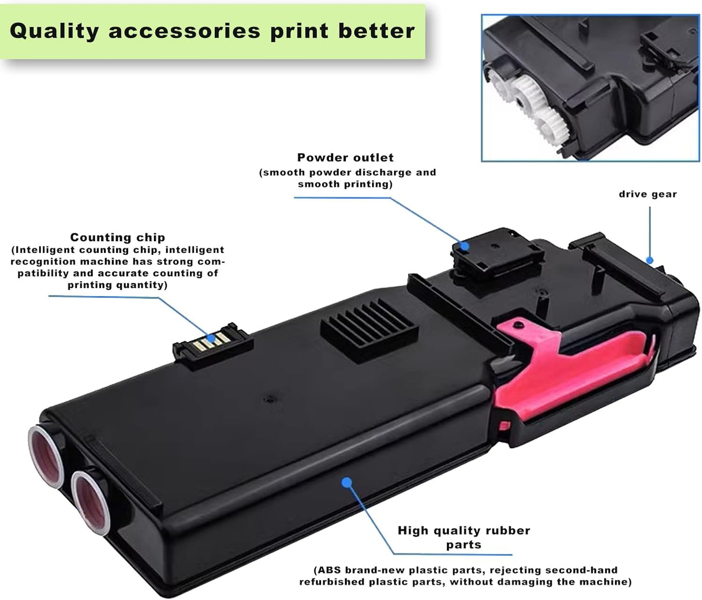 High Capacity Phaser 6600 WorkCentre 6605 Toner Cartridge 106R02228 106R02227 106R02226 106R02225 Toner Cartridges Replacement for Xerox Phaser 6600 6600N 6600DN WorkCentre 6605N 6605DN Printer