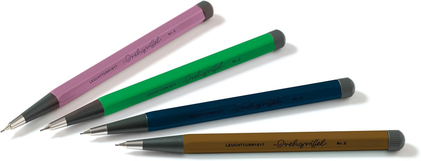 LEUCHTTURM1917 Dusty Rose 372221 Pencil with Twist Mechanism Aluminium Steel Design Award-winning No. 2