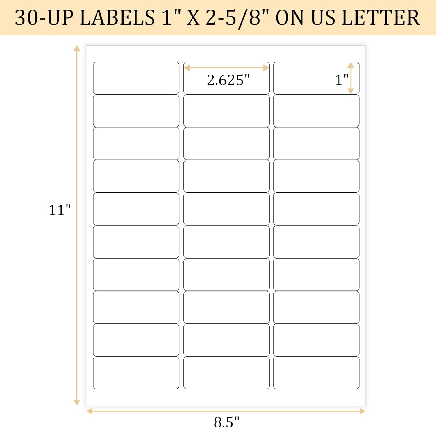 FungLam 1" x 2-5/8" Shipping Address Labels 900 Label Stickers Paper for Laser/Inkjet Printer 30 per Page Printable Mailing Labels (30 Sheets, 900 Labels) - Lumora Desk