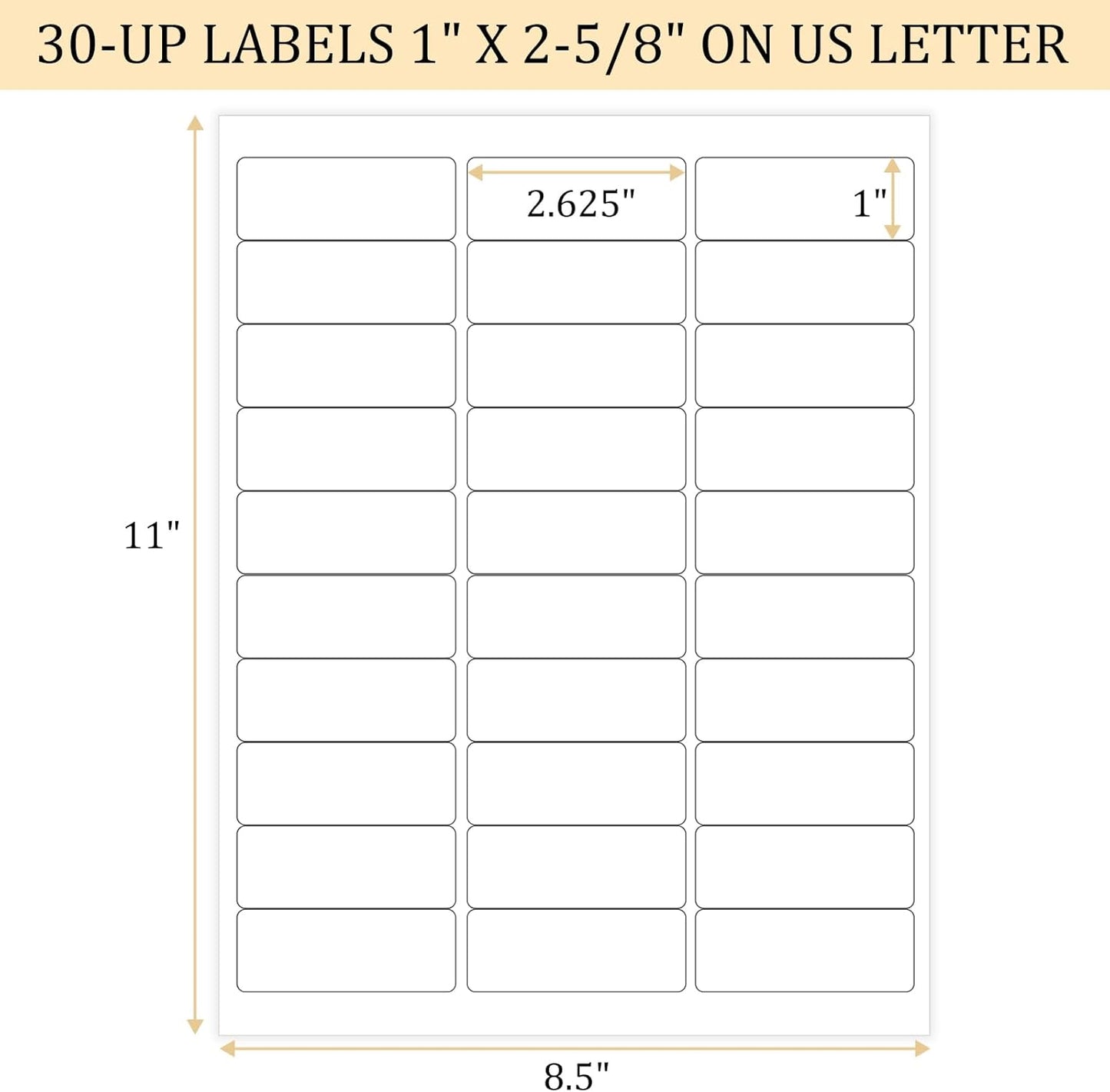 Address Labels for Inkjet Printers 1" x 2-5/8", Pack of 3000 Labels - Lumora Desk