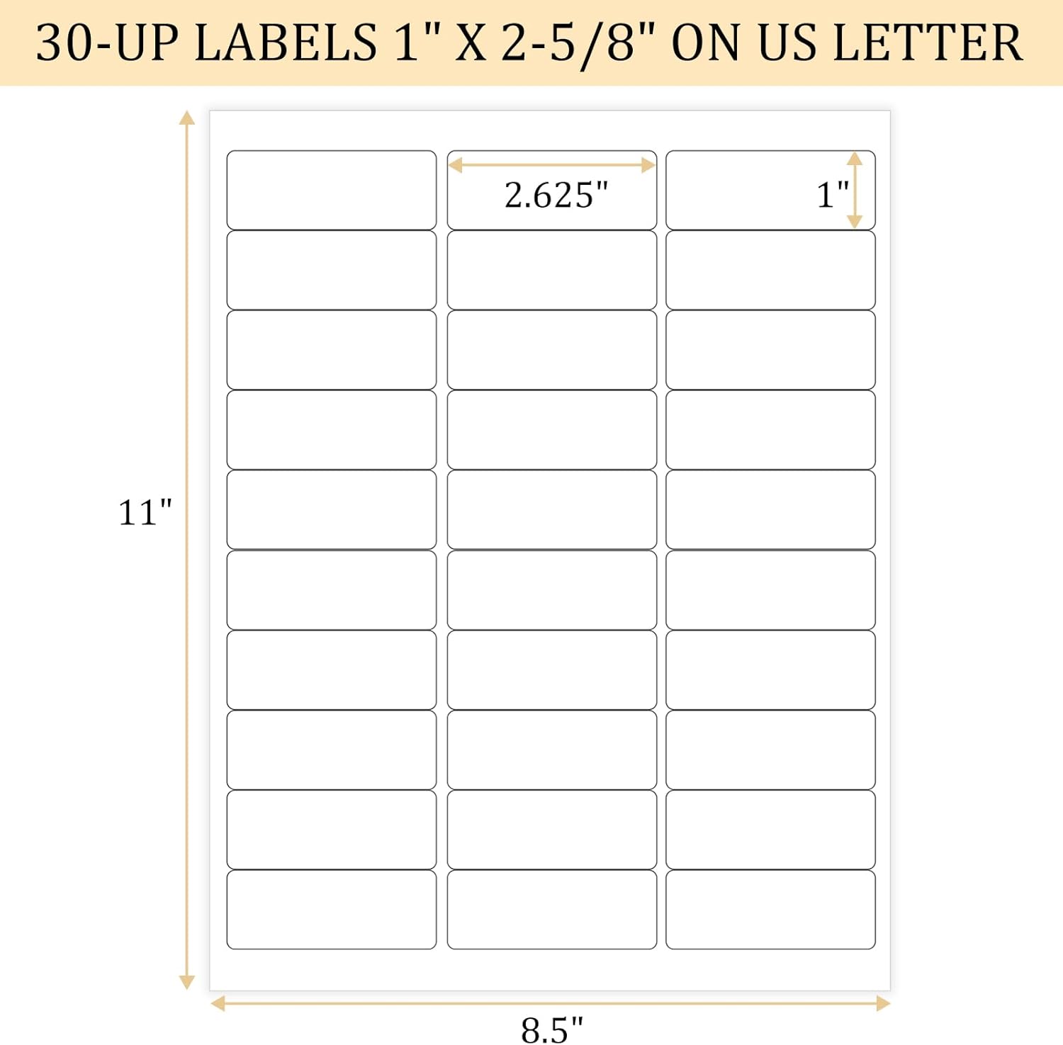 Address Labels for Inkjet Printers 1" x 2-5/8", Pack of 3000 Labels - Lumora Desk