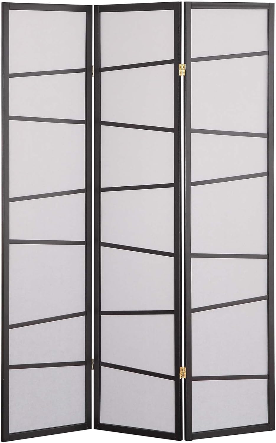 NicBex Room Divider 3 Panel Room Dividers with Heavy-Duty Rice Paper Partition Room Dividers and Folding Privacy Screens Wall Divider for Home, Office, Room Separation,51"W x 2"D x 71"H, White+Black - Lumora Desk