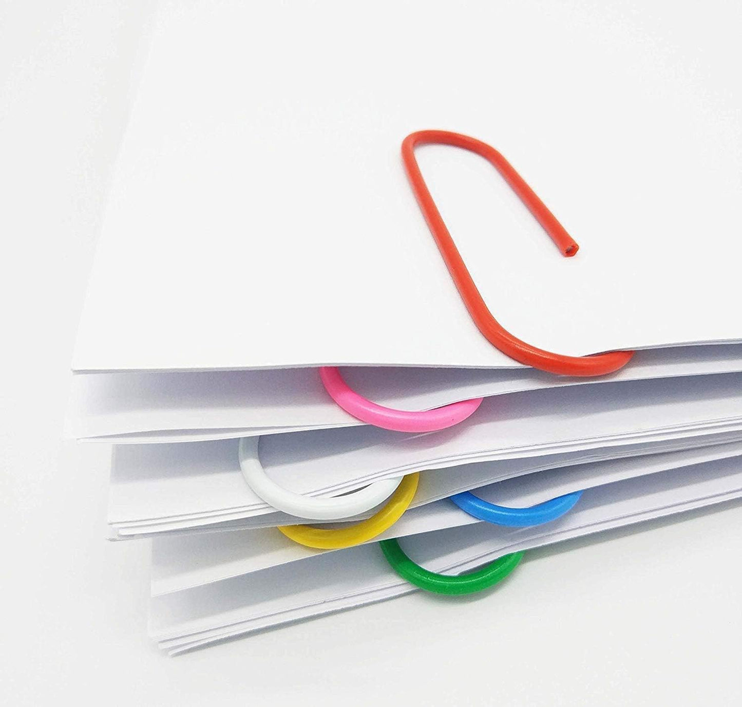 Vinaco Paper Clips Colorful, 400PCS Medium and Jumbo（1.3 inch & 2 inch） Paper Clips, Durable and Rustproof, Coated Large Paperclips Great for Office School Document Organizing (Multicolored)