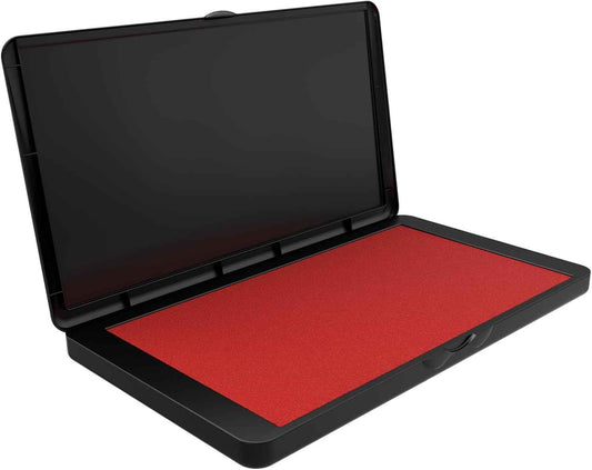 Large Stamp Pad, 6.29 x 3.54 Inch Red Ink Pad Premium Quality Felt Pad Rubber Stamp Ink Pad for Office, Home