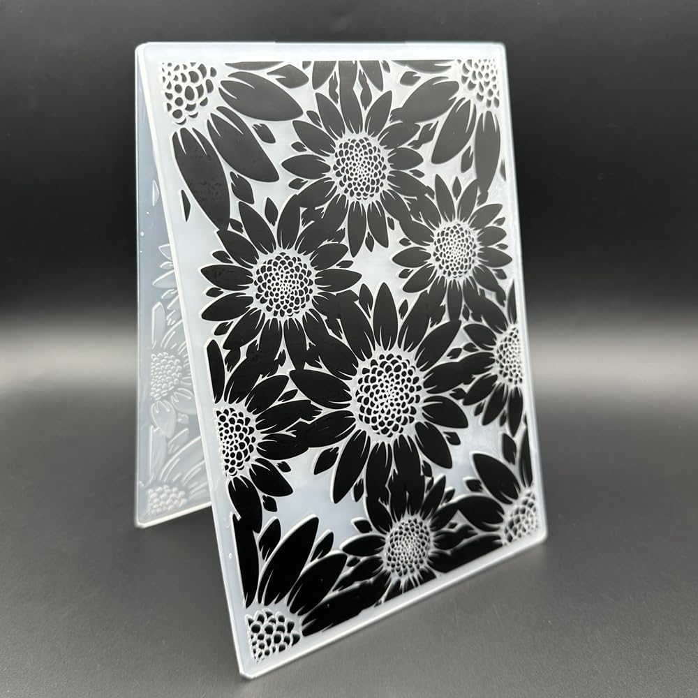 3D Plastic Embossing Folder Template Stereoscopic Sunflower Texture 5x7 Inch for Card Making DIY Scrapbooking Paper Crafting Handmade Crafts Scrapbooking Arts Supplies Scrapbook Decor