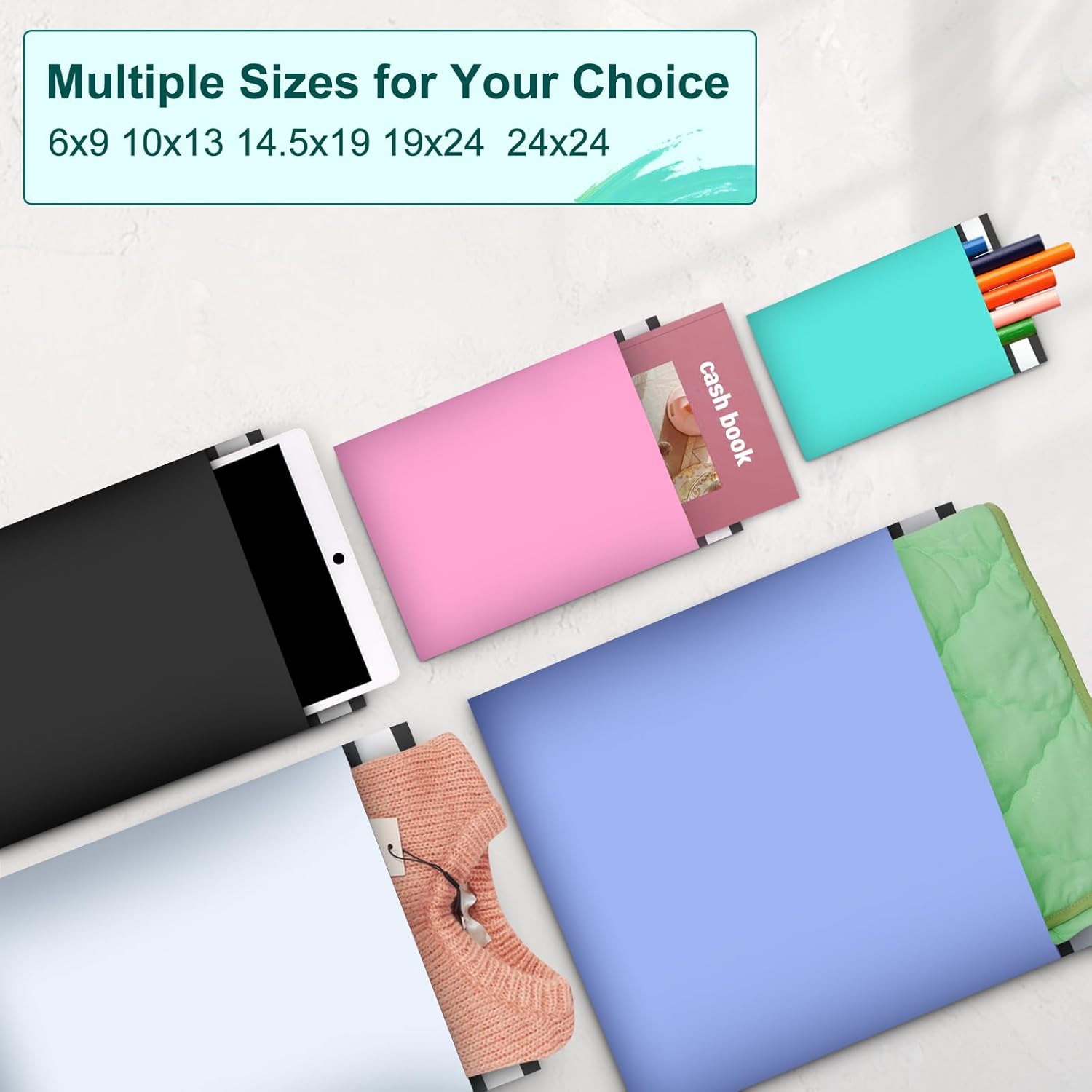 120PC Poly Mailers 6x9 Inch Teal Mailing Envelopes Bags Shipping Bags with Self Adhesive Waterproof and Tear-Proof Postal Bags - Lumora Desk