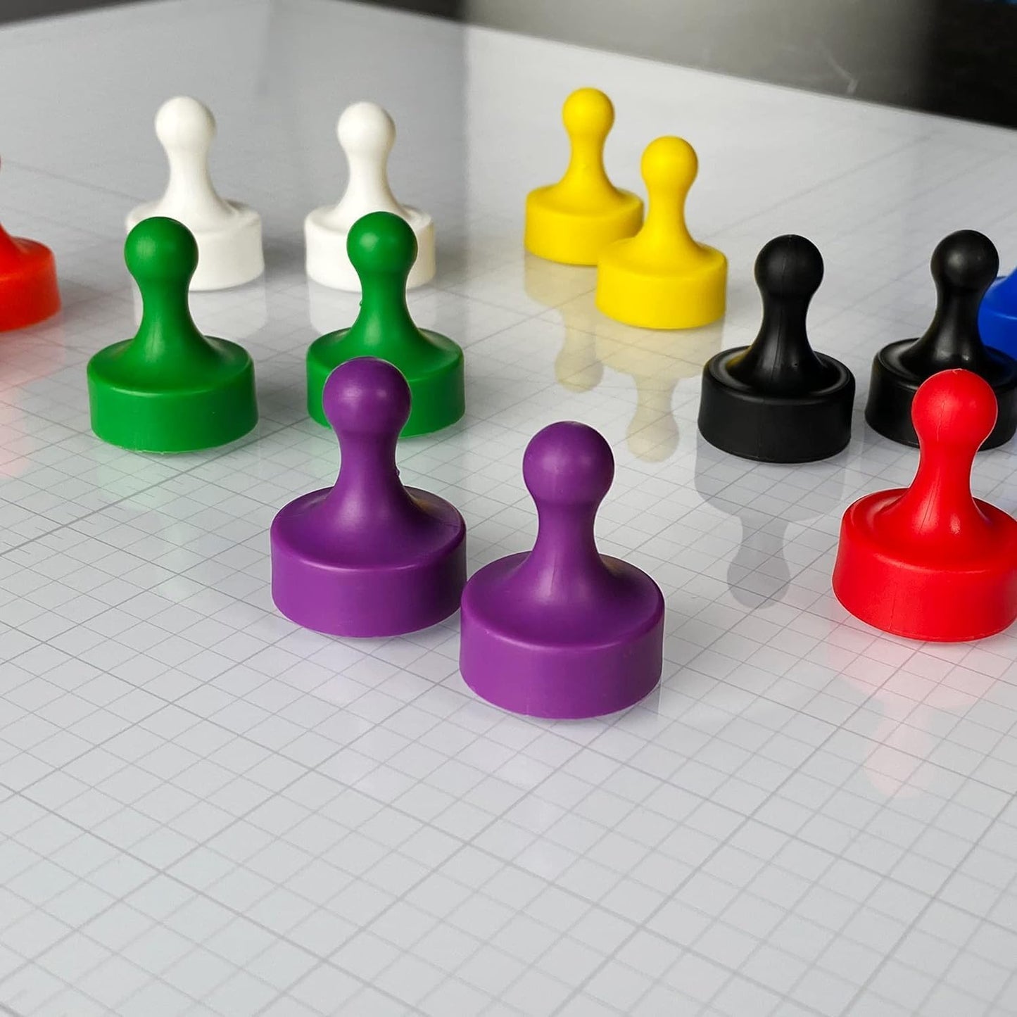 GLASSBOARD STUDIO Powerful Neodymium Magnets, Pawn-Shaped - Strong Fridge/Refrigerator and Whiteboard Magnet, Ideal for Office, Kitchen, Crafts - Rare Earth, Heavy Duty (3, Lemonade Yellow)